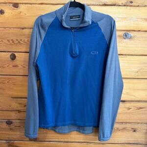 Icebreaker Body Fit 260 Men’s XL Blue 1/4 Zip 100% Merino Wool